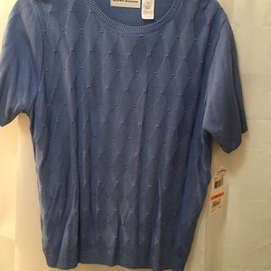 Alfred Dunner Women’s Small Short Sleeve Blouse Color Blue